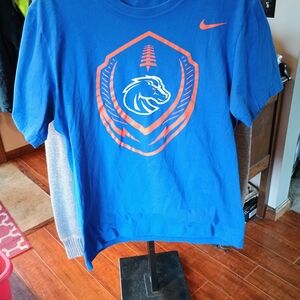 Nike Blue Tee with Orange Graphic
